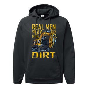 Heavy Equipment Tractor Operator Real Play In The Dirt Performance Fleece Hoodie