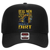 Heavy Equipment Tractor Operator Real Play In The Dirt High Crown Mesh Back Trucker Hat