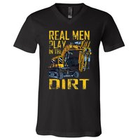 Heavy Equipment Tractor Operator Real Play In The Dirt V-Neck T-Shirt