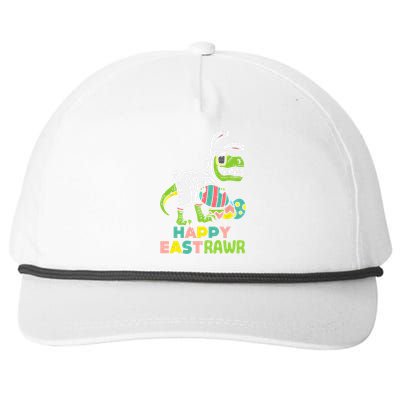 Happy Eastrawr Trex Easter Bunny Egg Funny Dinosaur Gift Snapback Five-Panel Rope Hat