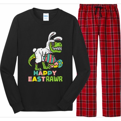 Happy Eastrawr Trex Easter Bunny Egg Funny Dinosaur Gift Long Sleeve Pajama Set