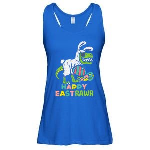 Happy Eastrawr Trex Easter Bunny Egg Funny Dinosaur Gift Ladies Essential Flowy Tank