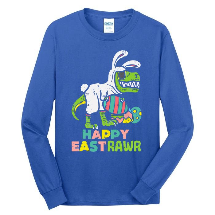 Happy Eastrawr Trex Easter Bunny Egg Funny Dinosaur Gift Tall Long Sleeve T-Shirt