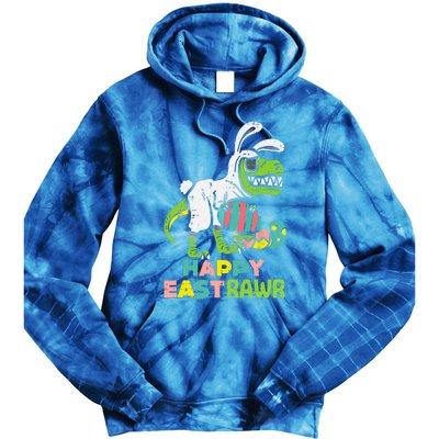 Happy Eastrawr Trex Easter Bunny Egg Funny Dinosaur Gift Tie Dye Hoodie