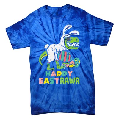 Happy Eastrawr Trex Easter Bunny Egg Funny Dinosaur Gift Tie-Dye T-Shirt