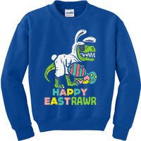 Happy Eastrawr Trex Easter Bunny Egg Funny Dinosaur Gift Kids Sweatshirt