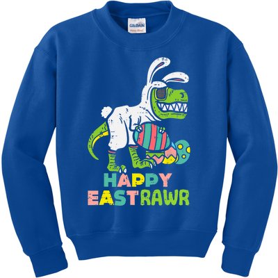 Happy Eastrawr Trex Easter Bunny Egg Funny Dinosaur Gift Kids Sweatshirt