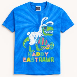 Happy Eastrawr Trex Easter Bunny Egg Funny Dinosaur Gift Kids Tie-Dye T-Shirt