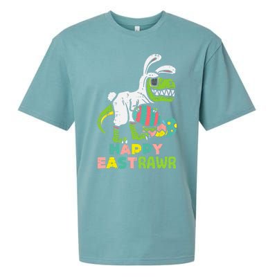 Happy Eastrawr Trex Easter Bunny Egg Funny Dinosaur Gift Sueded Cloud Jersey T-Shirt