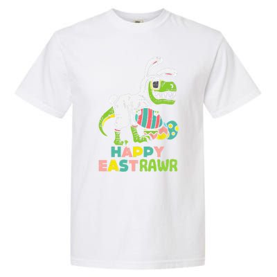 Happy Eastrawr Trex Easter Bunny Egg Funny Dinosaur Gift Garment-Dyed Heavyweight T-Shirt