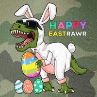 Happy Eastrawr T Rex Easter Bunny Dinosaur Eggs Legacy Tie Dye Trucker Hat