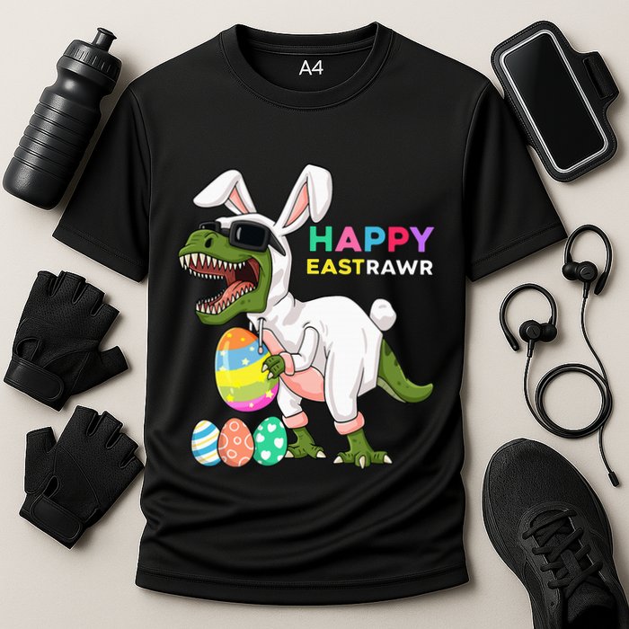 Happy Eastrawr T Rex Easter Bunny Dinosaur Eggs Performance Shirt