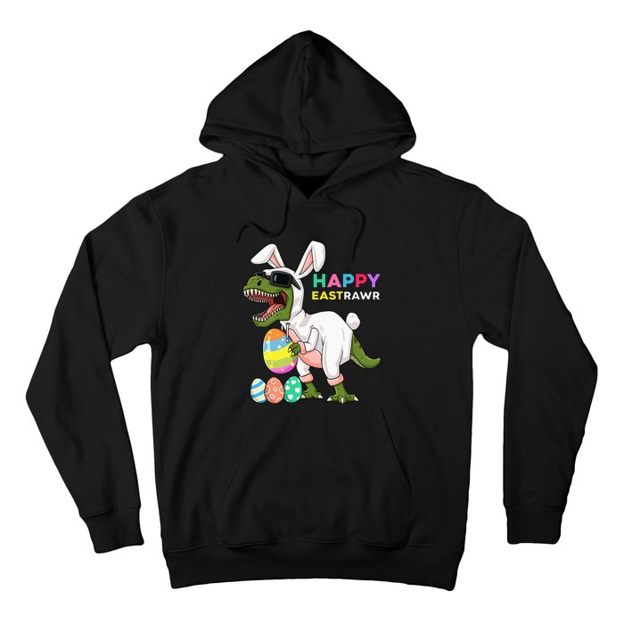 Happy Eastrawr T Rex Easter Bunny Dinosaur Eggs Hoodie