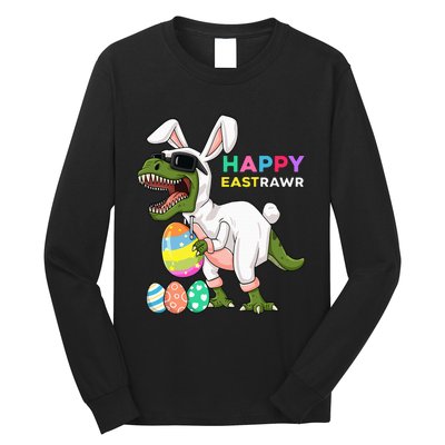 Happy Eastrawr T Rex Easter Bunny Dinosaur Eggs Long Sleeve Shirt