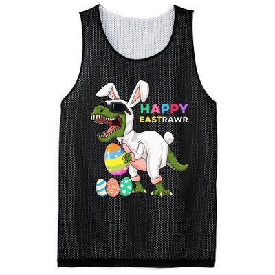 Happy Eastrawr T Rex Easter Bunny Dinosaur Eggs Mesh Reversible Basketball Jersey Tank