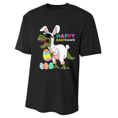 Happy Eastrawr T Rex Easter Bunny Dinosaur Eggs Performance Sprint T-Shirt