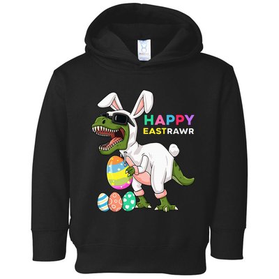 Happy Eastrawr T Rex Easter Bunny Dinosaur Eggs Toddler Hoodie