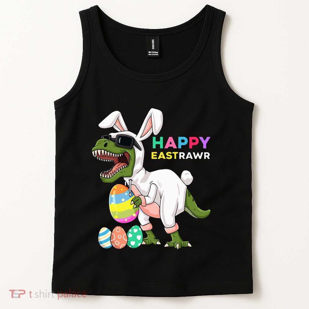 Happy Eastrawr T Rex Easter Bunny Dinosaur Eggs Tank Top