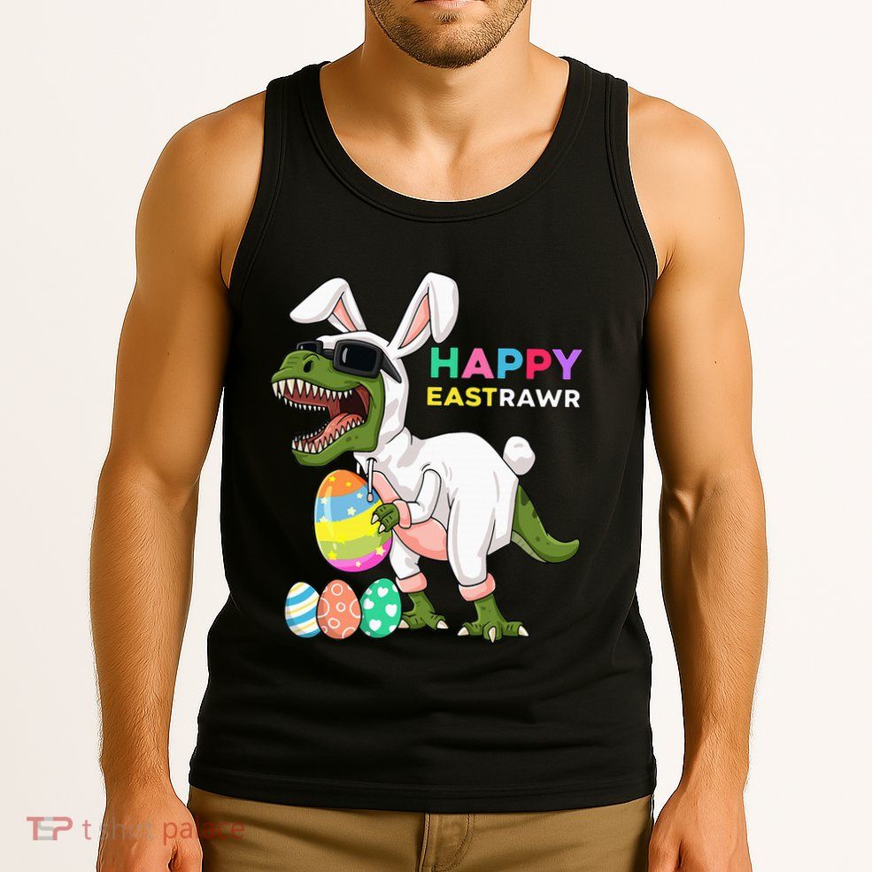 Happy Eastrawr T Rex Easter Bunny Dinosaur Eggs Tank Top
