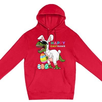 Happy Eastrawr T Rex Easter Bunny Dinosaur Eggs Premium Pullover Hoodie