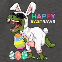 Happy Eastrawr T Rex Easter Bunny Dinosaur Eggs Vector Backpack
