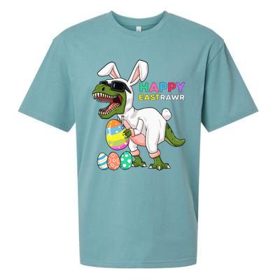 Happy Eastrawr T Rex Easter Bunny Dinosaur Eggs Sueded Cloud Jersey T-Shirt