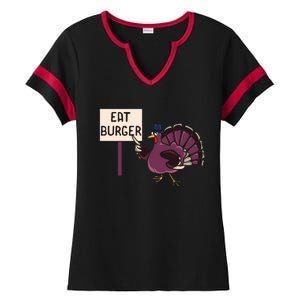 Hamburger Eater Thanksgiving Turkey Day Holiday Thankful Gift Ladies Halftime Notch Neck Tee