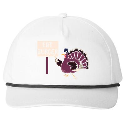 Hamburger Eater Thanksgiving Turkey Day Holiday Thankful Gift Snapback Five-Panel Rope Hat