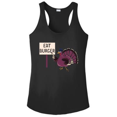 Hamburger Eater Thanksgiving Turkey Day Holiday Thankful Gift Ladies PosiCharge Competitor Racerback Tank