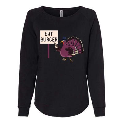 Hamburger Eater Thanksgiving Turkey Day Holiday Thankful Gift Womens California Wash Sweatshirt