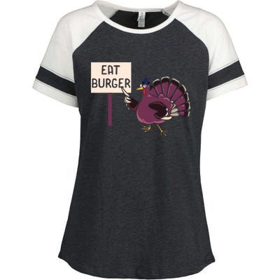 Hamburger Eater Thanksgiving Turkey Day Holiday Thankful Gift Enza Ladies Jersey Colorblock Tee