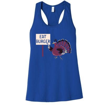 Hamburger Eater Thanksgiving Turkey Day Holiday Thankful Gift Women's Racerback Tank