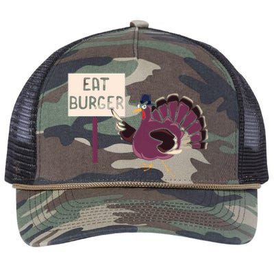 Hamburger Eater Thanksgiving Turkey Day Holiday Thankful Gift Retro Rope Trucker Hat Cap