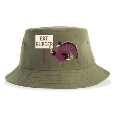 Hamburger Eater Thanksgiving Turkey Day Holiday Thankful Gift Sustainable Bucket Hat