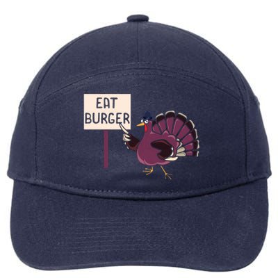 Hamburger Eater Thanksgiving Turkey Day Holiday Thankful Gift 7-Panel Snapback Hat