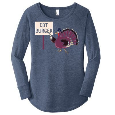 Hamburger Eater Thanksgiving Turkey Day Holiday Thankful Gift Women's Perfect Tri Tunic Long Sleeve Shirt