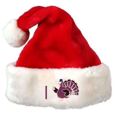 Hamburger Eater Thanksgiving Turkey Day Holiday Thankful Gift Premium Christmas Santa Hat