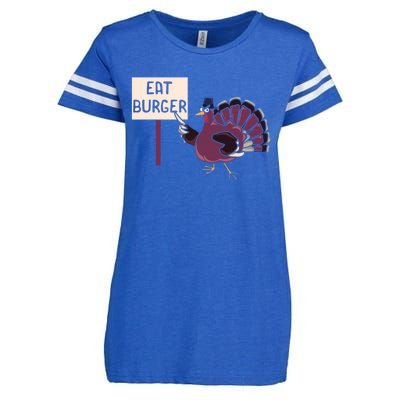 Hamburger Eater Thanksgiving Turkey Day Holiday Thankful Gift Enza Ladies Jersey Football T-Shirt