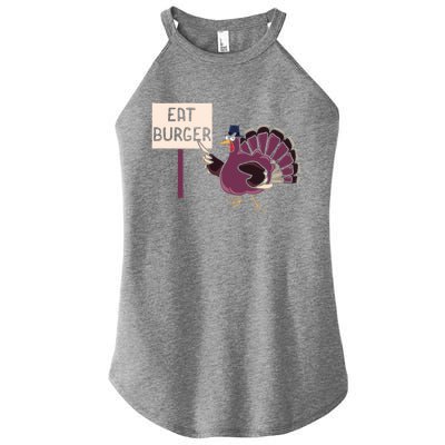 Hamburger Eater Thanksgiving Turkey Day Holiday Thankful Gift Women's Perfect Tri Rocker Tank