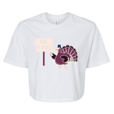 Hamburger Eater Thanksgiving Turkey Day Holiday Thankful Gift Bella+Canvas Jersey Crop Tee