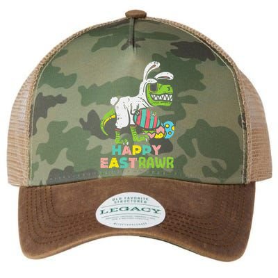 Happy Eastrawr Trex Easter Bunny Egg Funny Dinosaur Legacy Tie Dye Trucker Hat