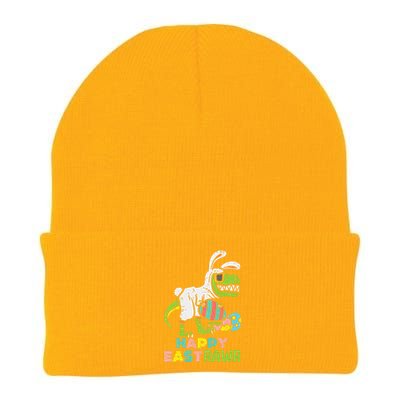 Happy Eastrawr Trex Easter Bunny Egg Funny Dinosaur Knit Cap Winter Beanie