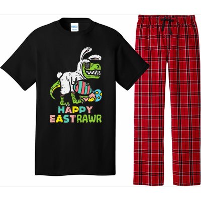 Happy Eastrawr Trex Easter Bunny Egg Funny Dinosaur Pajama Set