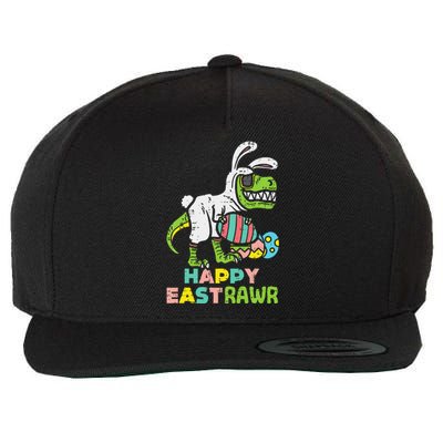 Happy Eastrawr Trex Easter Bunny Egg Funny Dinosaur Wool Snapback Cap