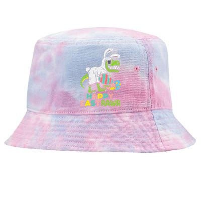 Happy Eastrawr Trex Easter Bunny Egg Funny Dinosaur Tie-Dyed Bucket Hat