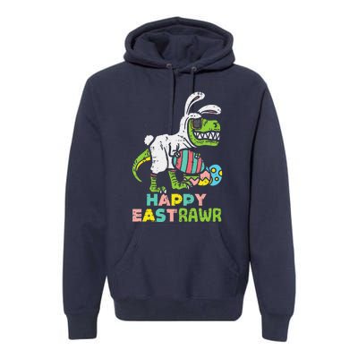 Happy Eastrawr Trex Easter Bunny Egg Funny Dinosaur Premium Hoodie