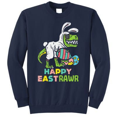 Happy Eastrawr Trex Easter Bunny Egg Funny Dinosaur Tall Sweatshirt