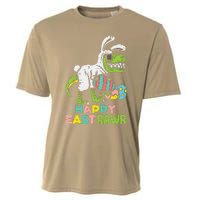 Happy Eastrawr Trex Easter Bunny Egg Funny Dinosaur Cooling Performance Crew T-Shirt