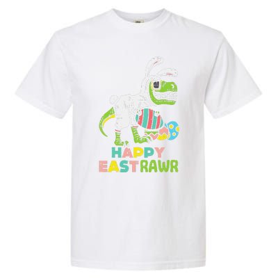 Happy Eastrawr Trex Easter Bunny Egg Funny Dinosaur Garment-Dyed Heavyweight T-Shirt