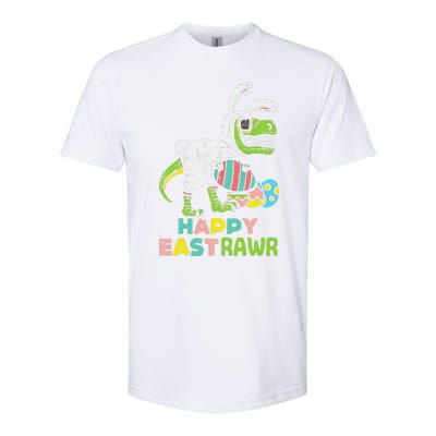 Happy Eastrawr Trex Easter Bunny Egg Funny Dinosaur Softstyle CVC T-Shirt